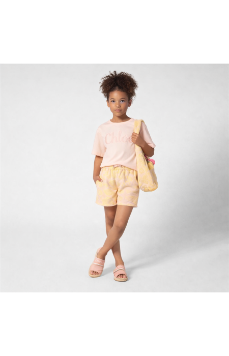 Блуза в прасковен цвят с релефно лого Chloe