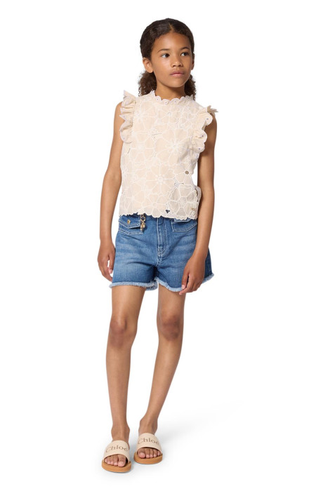 Къси дънки с златен аксцент Chloe