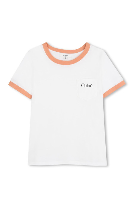 Тениска с акцент в оранжев цвят Chloe