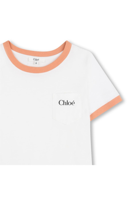 Тениска с акцент в оранжев цвят Chloe