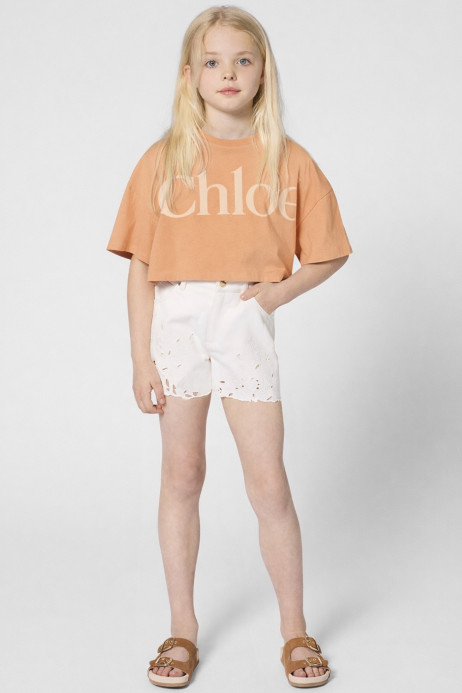 Къс панталон с бродирани краища Chloe 