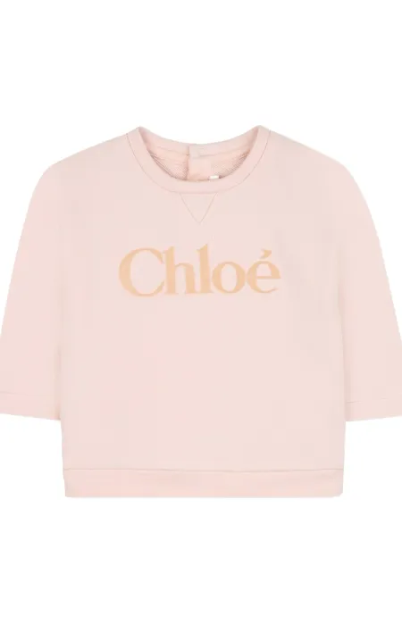 Суичър с релефен принт в цвят прескова Chloe