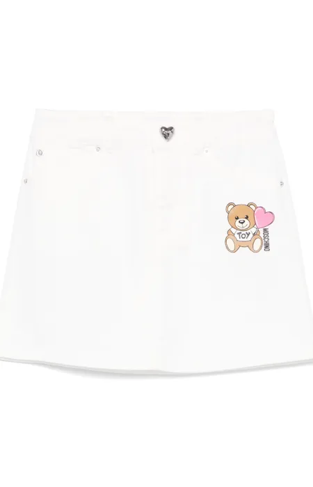 Пола бял деним Moschino 